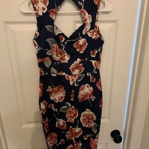Navy Blue Floral Dress